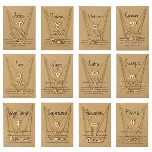 ✨ 3-Piece Zodiac Layered Necklace Set ♍️ Constellation Pendant Jewelry